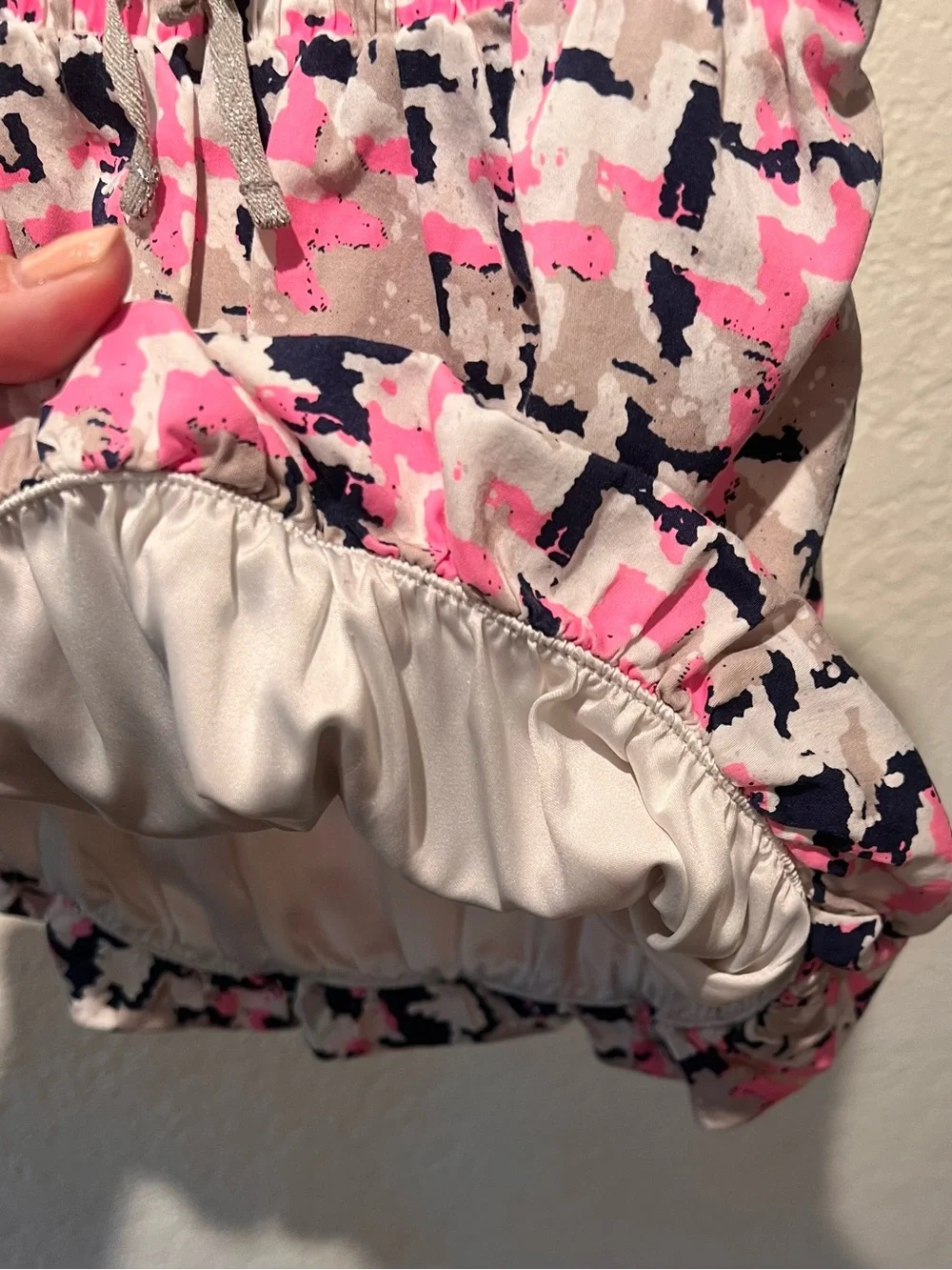 Girls Bubble Skirt in Pink, Navy & Cream